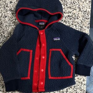 Patagonia Fleece Jacket in Navy and Red
